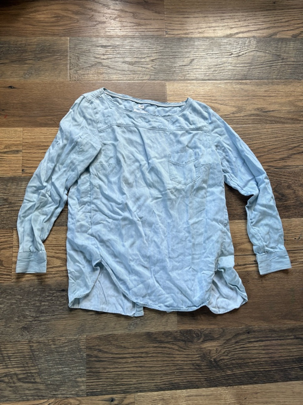 Ann Taylor Loft Chambray Long Sleeve Blouse